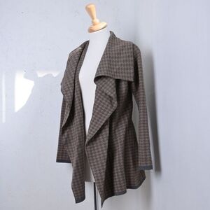Contemporaine by Simons | Brown houndstooth heavy sweater flowly cardigan